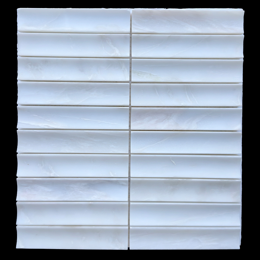 Fluted Latea marble mosaic lot image showing natural variation | The Mosaic Shop