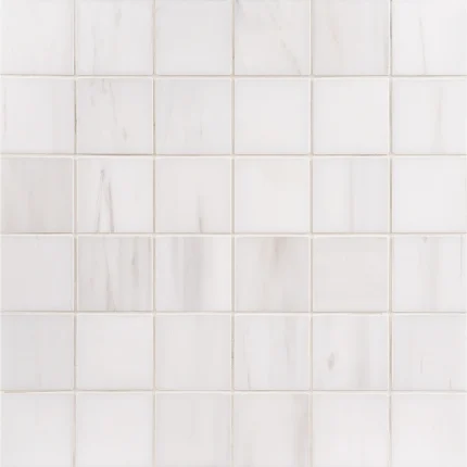 Dolomite 2x2 polished square marble mosaic tile | The Mosaic Shop