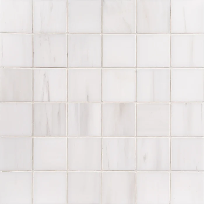 Dolomite 2x2 polished square marble mosaic tile | The Mosaic Shop