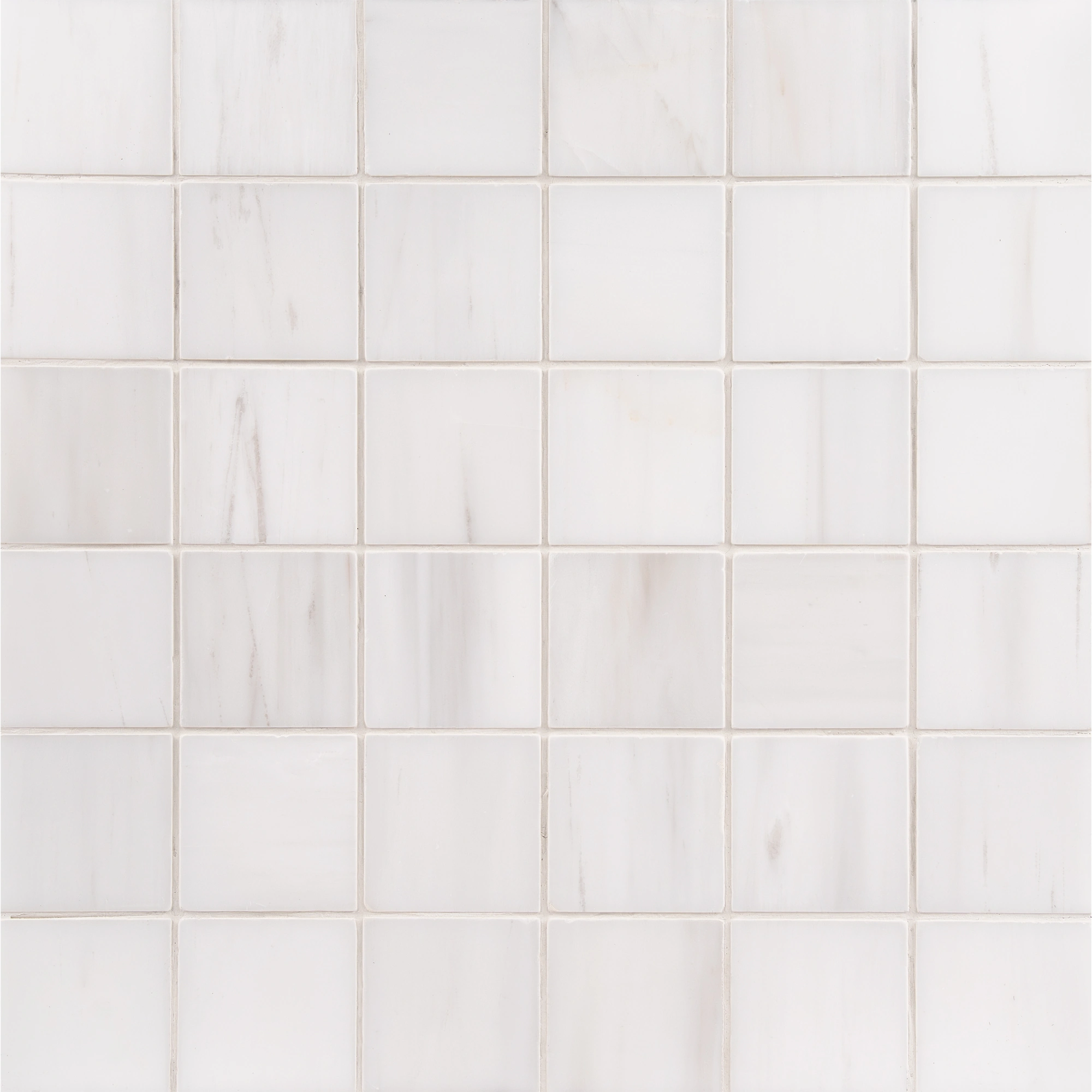 bianco-dolomite-square-marble-mosaic Dolomite 2x2 polished square marble mosaic tile | The Mosaic Shop