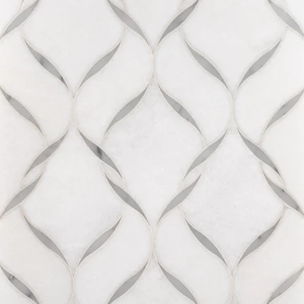 Eva Thassos and Carrara polished waterjet marble mosaic tile | The Mosaic Shop