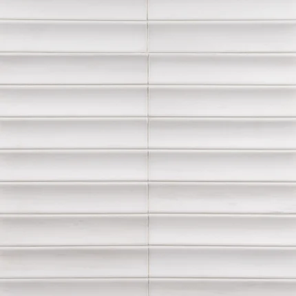 Fluted Bianco Dolomite honed three-dimensional marble mosaic tile | The Mosaic Shop