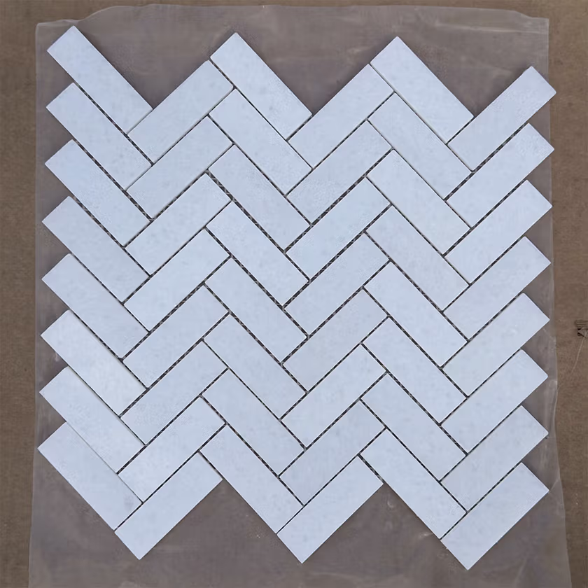 Lunar Herringbone Mosaic Tile Lot 1 Sample | The Mosaic Shop