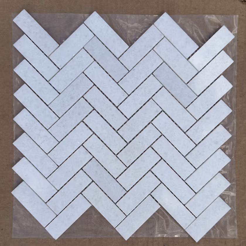 Lunar Herringbone Mosaic Tile Lot 2 Sample | The Mosaic Shop