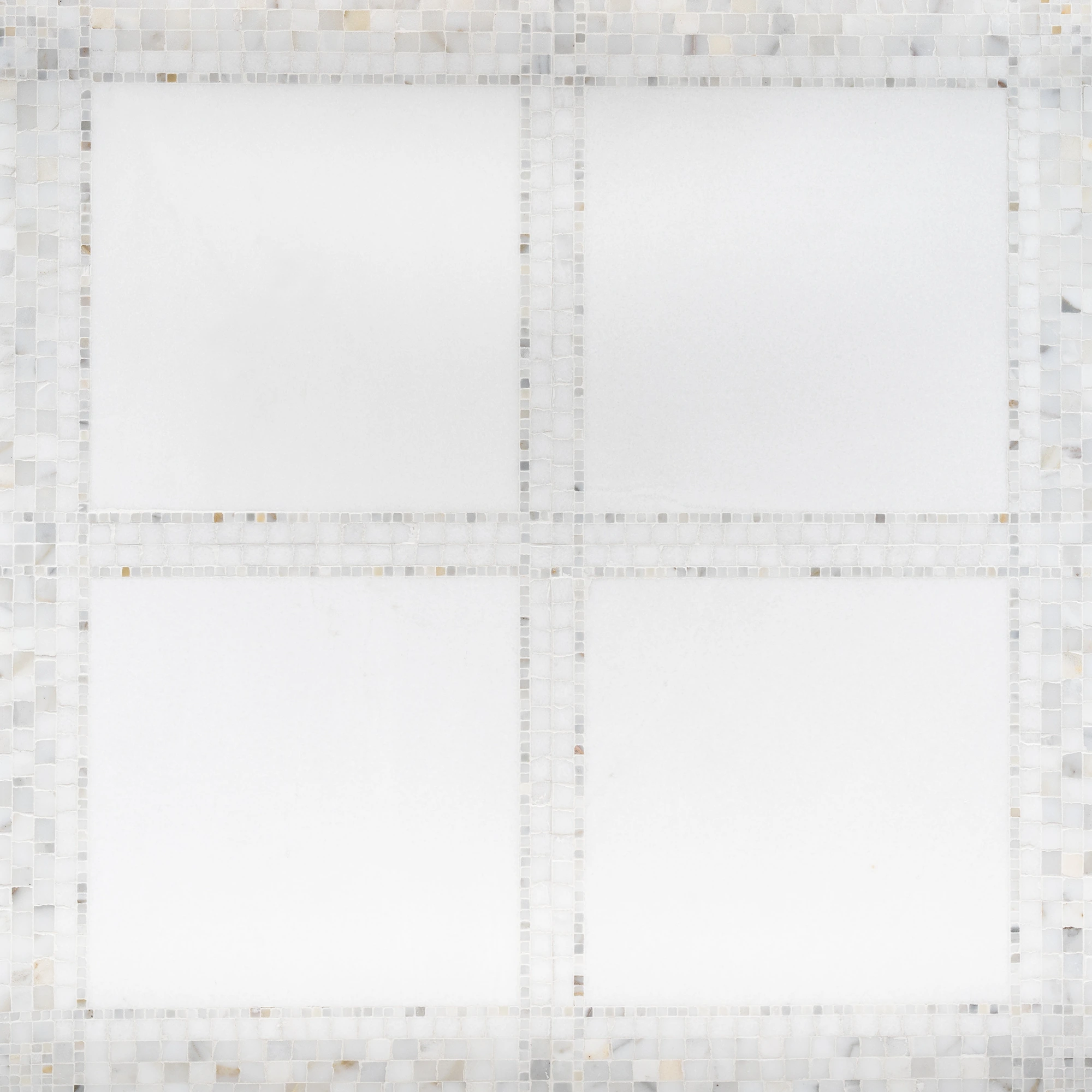 Provence Calacatta honed Thassos and polished Calacatta Gold broken joint marble mosaic tile | The Mosaic Shop