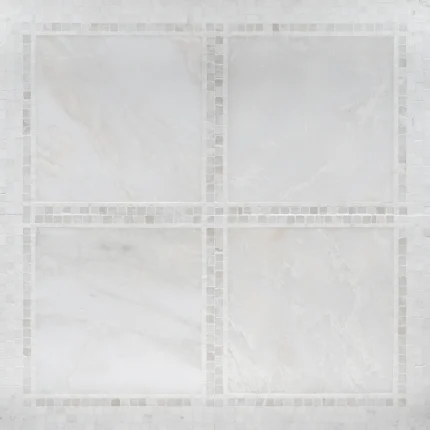 Provence Latea honed Via Latea and polished Bianco Dolomite broken joint marble mosaic tile | The Mosaic Shop
