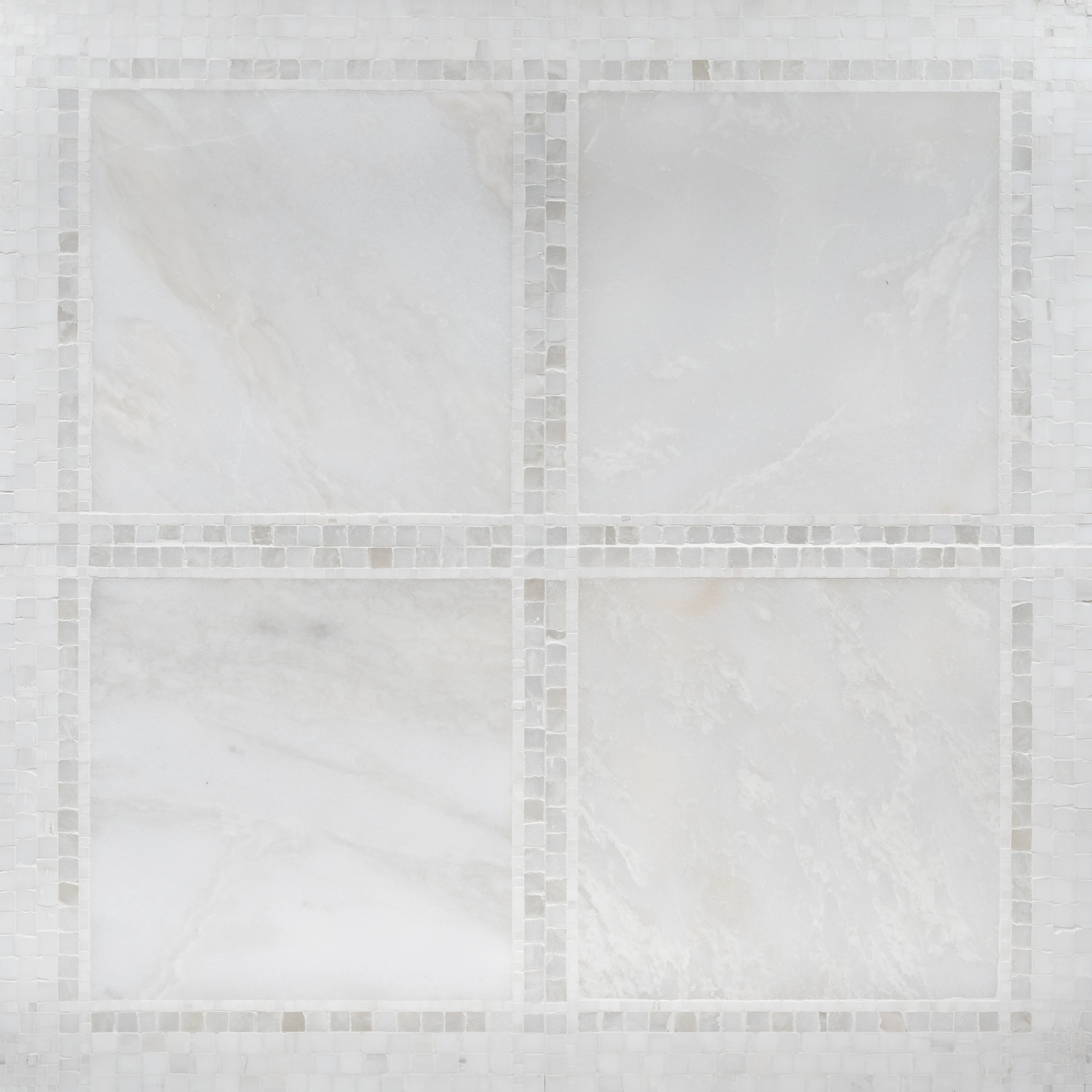 Provence Latea honed Via Latea and polished Bianco Dolomite broken joint marble mosaic tile | The Mosaic Shop