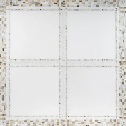Provence Zebrino honed Thassos and polished Zebrino broken joint marble mosaic tile | The Mosaic Shop