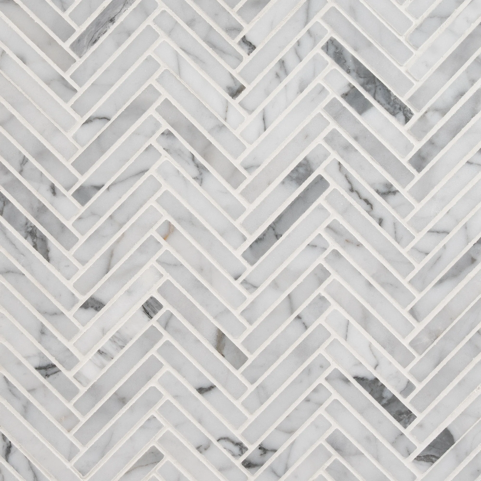 stauary-mini-herringbone-marble-mosaic Italian Statuary 3/8x2.5 polished mini herringbone marble mosaic tile | The Mosaic Shop